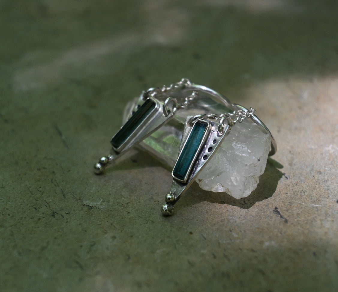 Pendientes Turmalina verde
