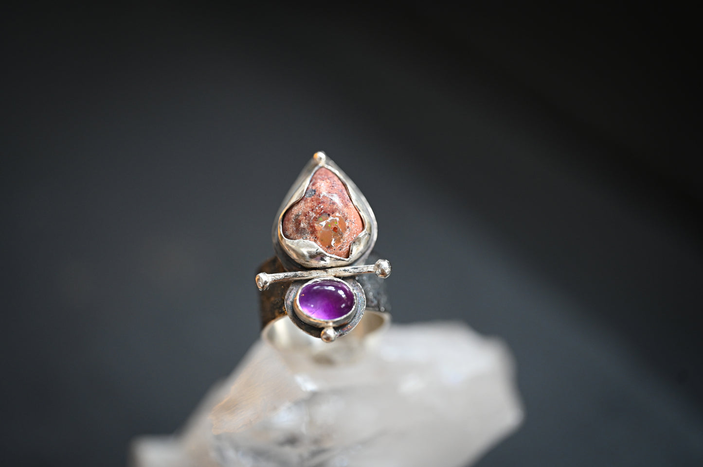 Opalo de fuego y Amatista