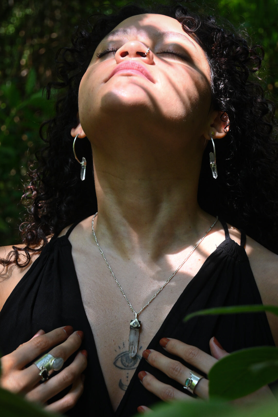 Pendientes cuarzo abierto (M)