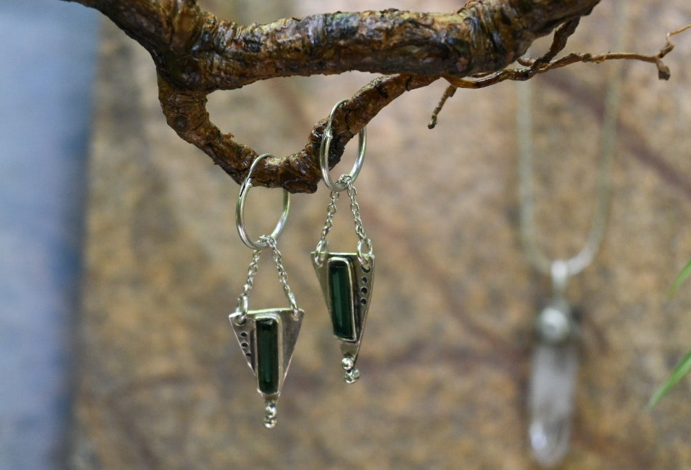 Pendientes Turmalina verde