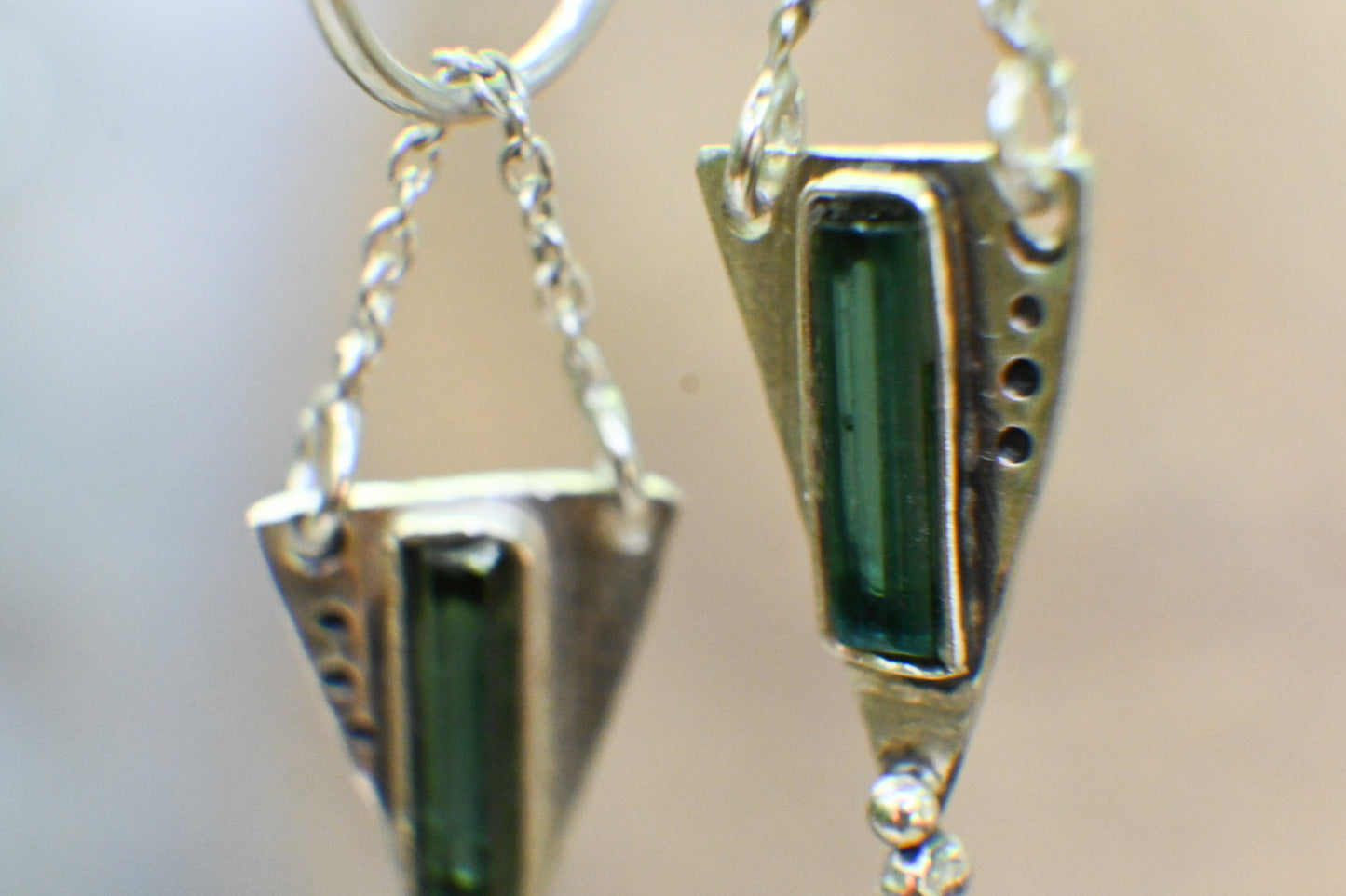 Pendientes Turmalina verde