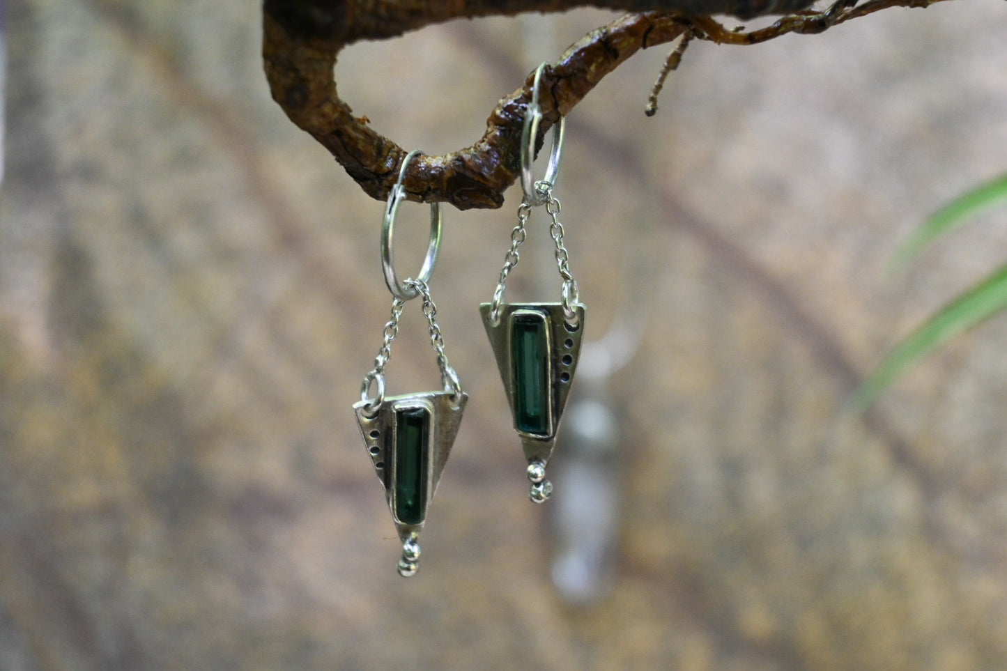 Pendientes Turmalina verde
